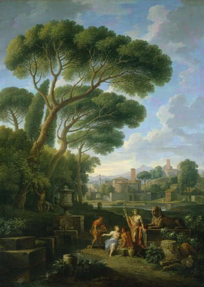 Figuren in einer römischen Landschaft von Jan Frans van Bloemen